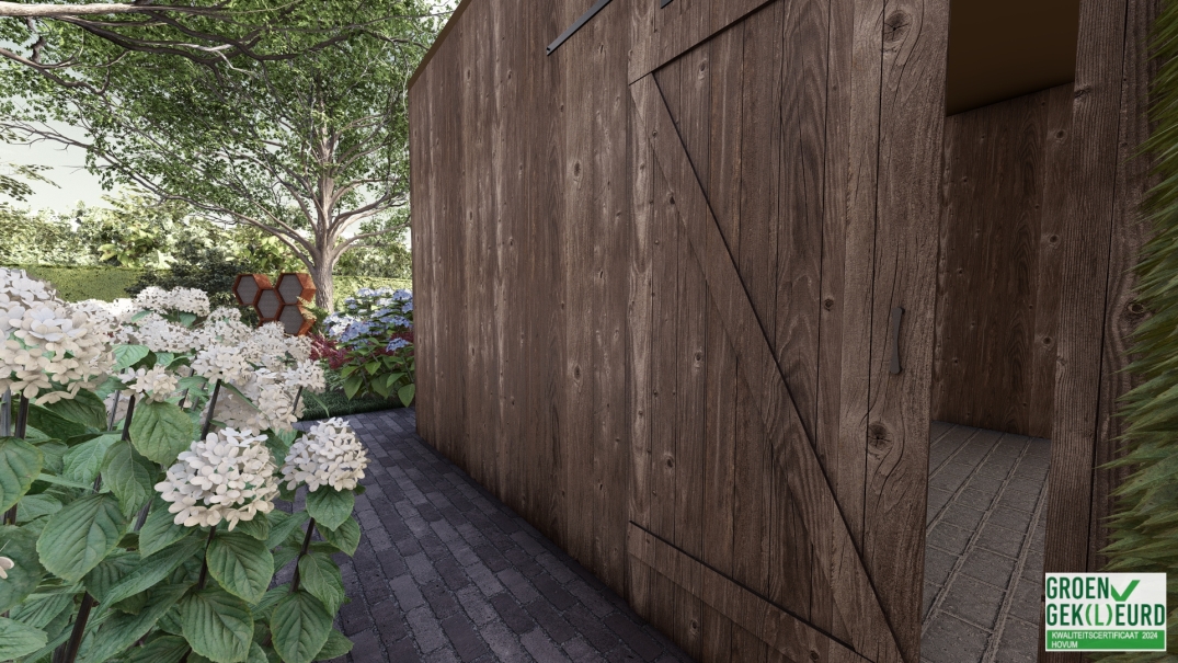 tuin betonklinkers oprit zwembad tuin